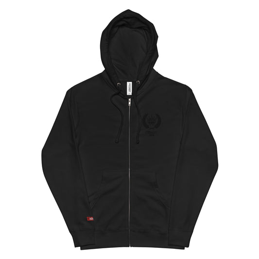 PlugRoyalty® Crest XVI Zip Up - Black Embroidered