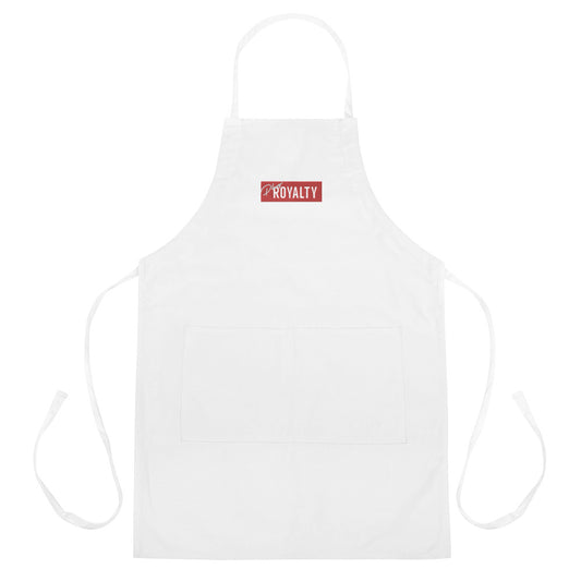 PLUG ROYALTY LOGO BAR Embroidered Apron - White