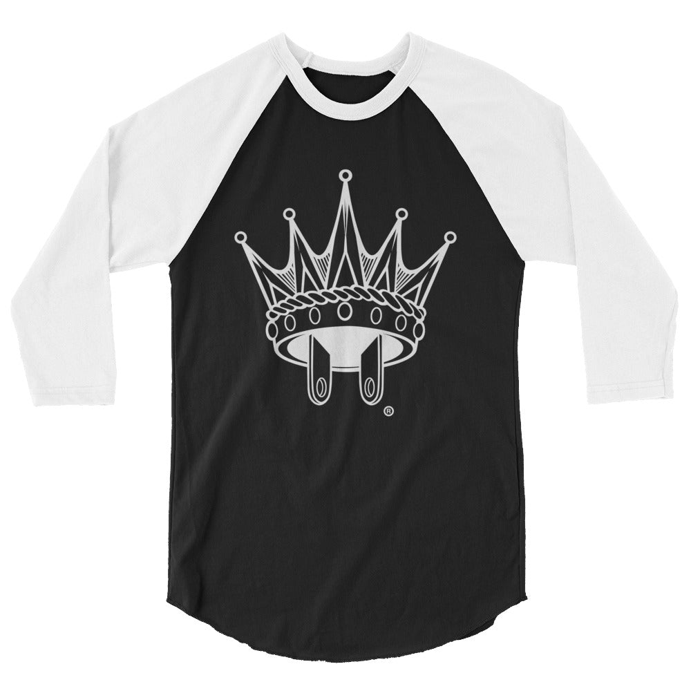 Official PlugRoyalty® 3/4 sleeve raglan shirt "White/Black"