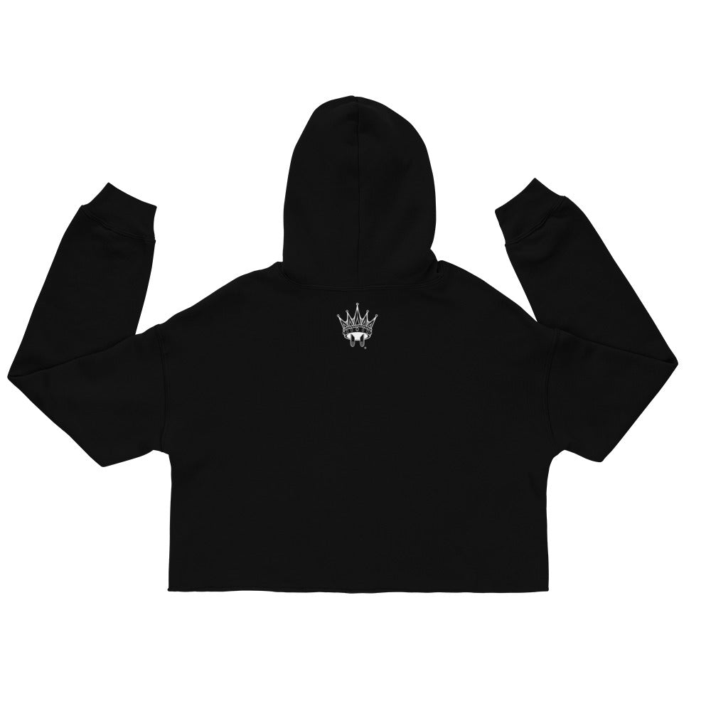 Crop Top Royalty® Fleece Hoodie (Black)
