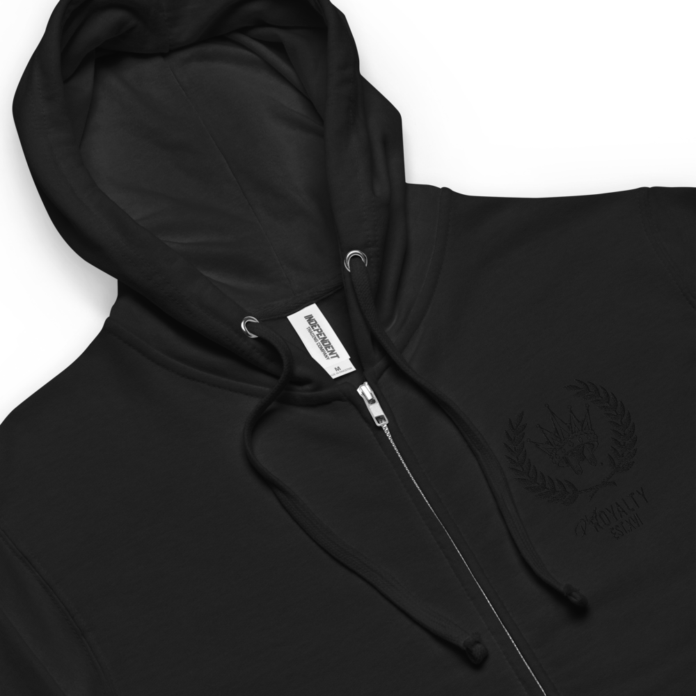 PlugRoyalty® Crest XVI Zip Up - Black Embroidered