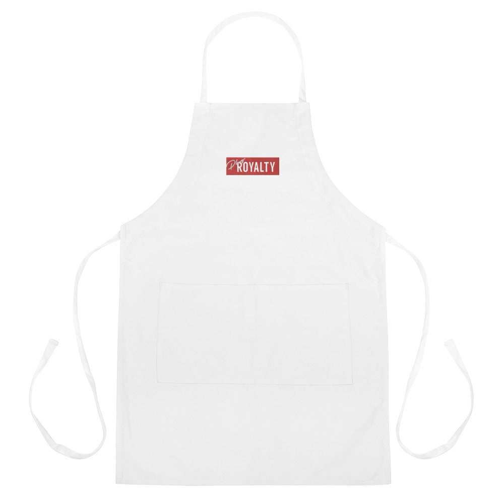 PLUG ROYALTY LOGO BAR Embroidered Apron - White