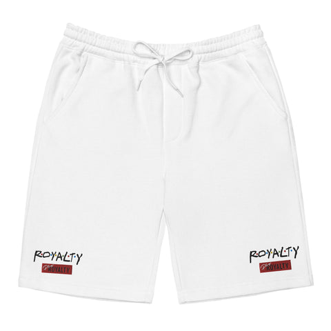 Men's ROYALTY WHITE fleece shorts