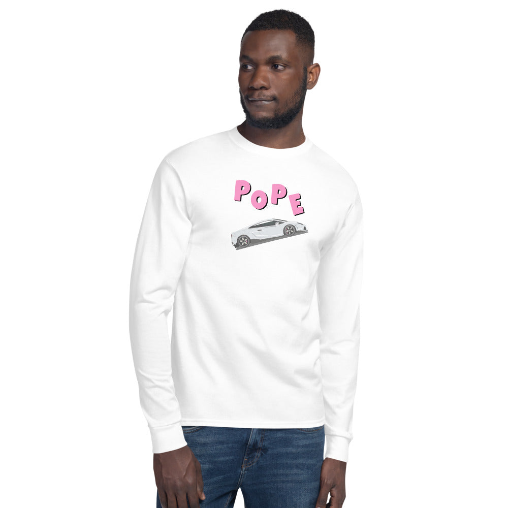 Men's POPE  Champion Long Sleeve Shirt (White)