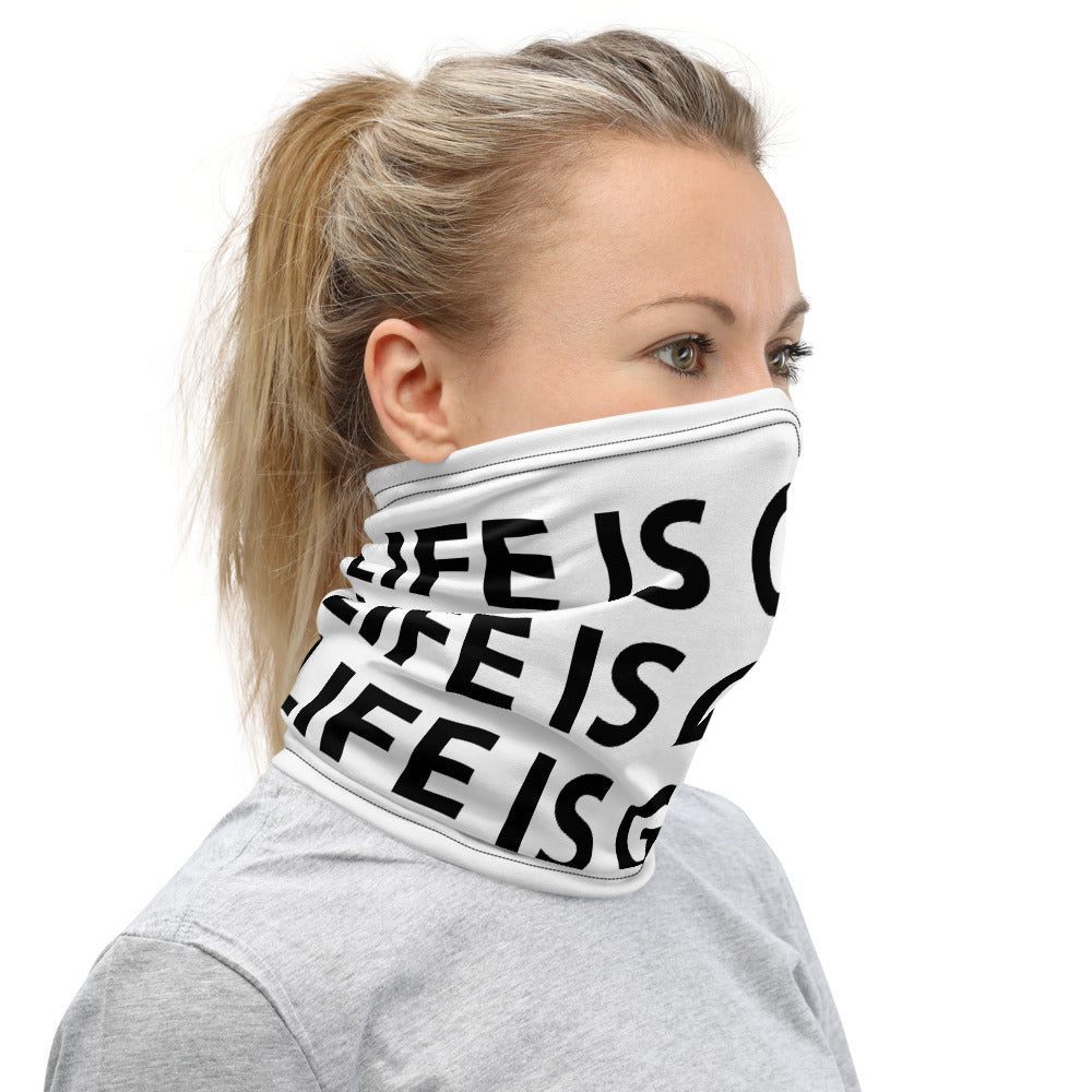 Life is Good Neck Gaiter Black