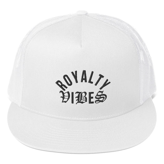 ROYALTY VIBES Trucker Cap - White/Black