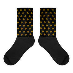 Crown Logo Black Foot Sublimated Socks - Black