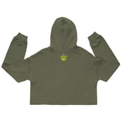 Crop Top Royalty® Fleece Hoodie  (Green)