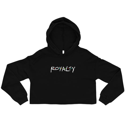 Crop Top Royalty® Fleece Hoodie (Black)