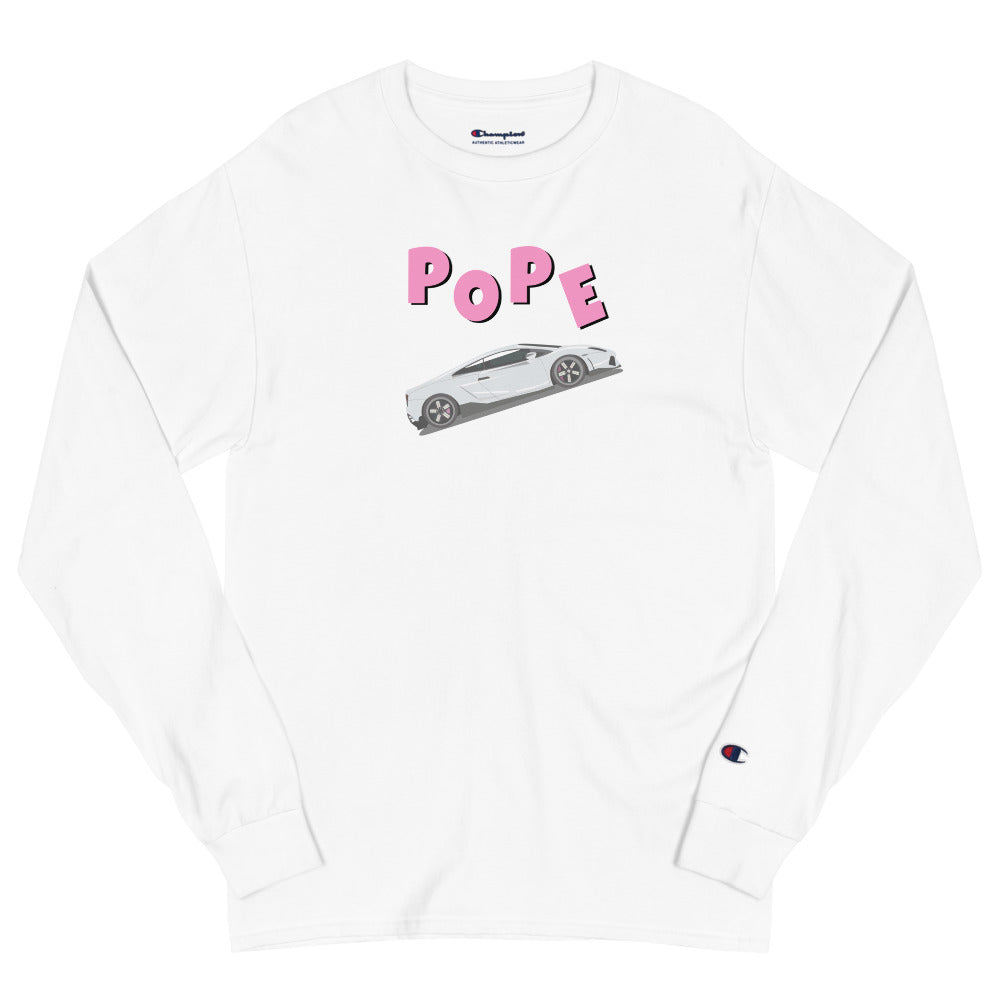 Men's POPE  Champion Long Sleeve Shirt (White)