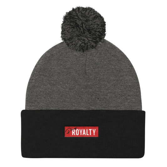 PlugRoyalty® Pom Pom Knit Cap "Grey/Black"