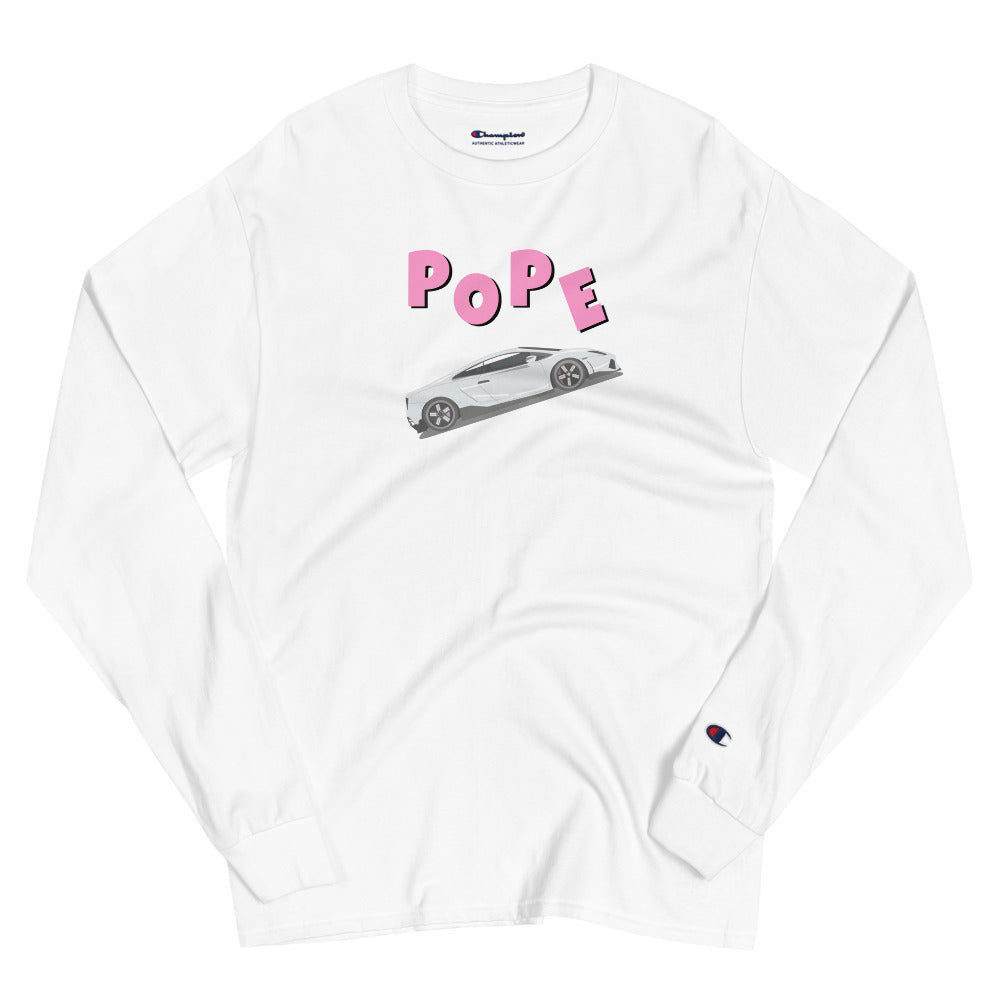 Men's POPE  Champion Long Sleeve Shirt (White)