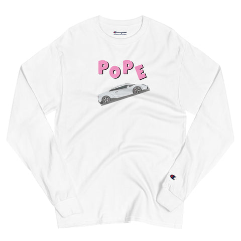Men's POPE  Champion Long Sleeve Shirt (White)