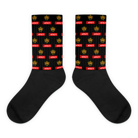 PlugRoyalty® Brand Black Foot Sublimated Socks