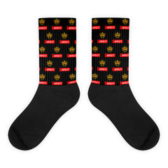 PlugRoyalty® Brand Black Foot Sublimated Socks