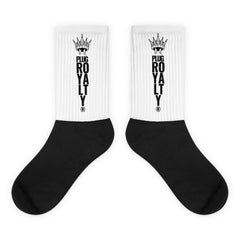 Royalty Loud Black Foot Sublimated Socks - White