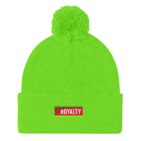 PlugRoyalty® Pom Pom Knit Cap "Neon Green"