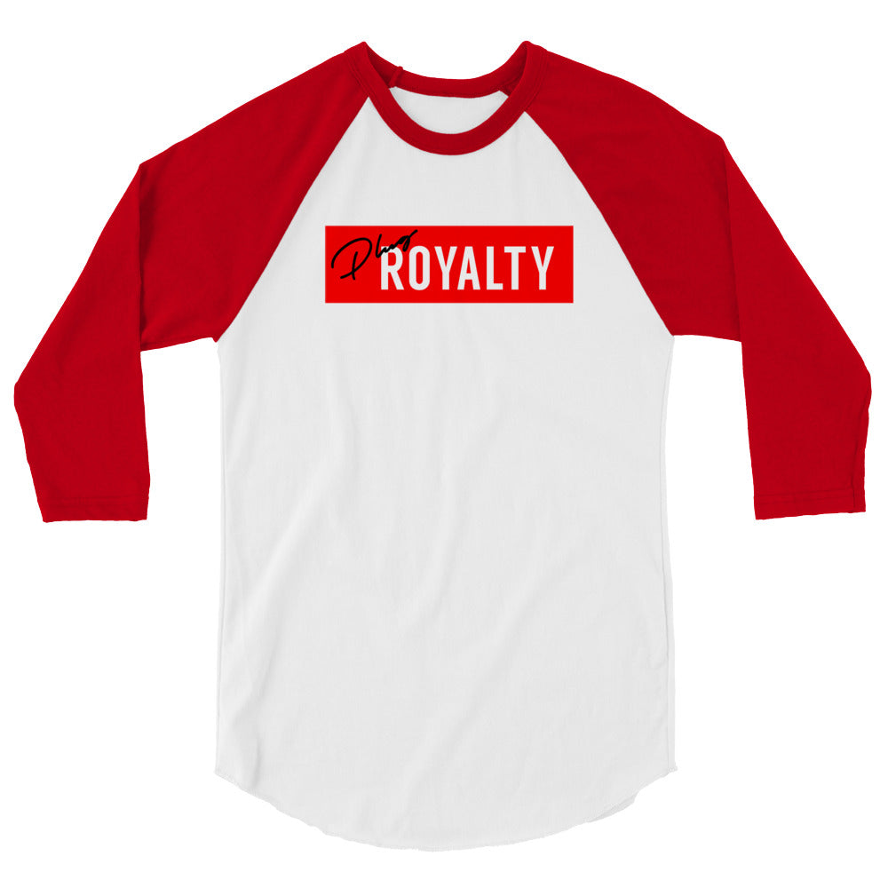 PLUGROYALTY® logo bar T-SHIRT3/4 sleeve raglan shirt