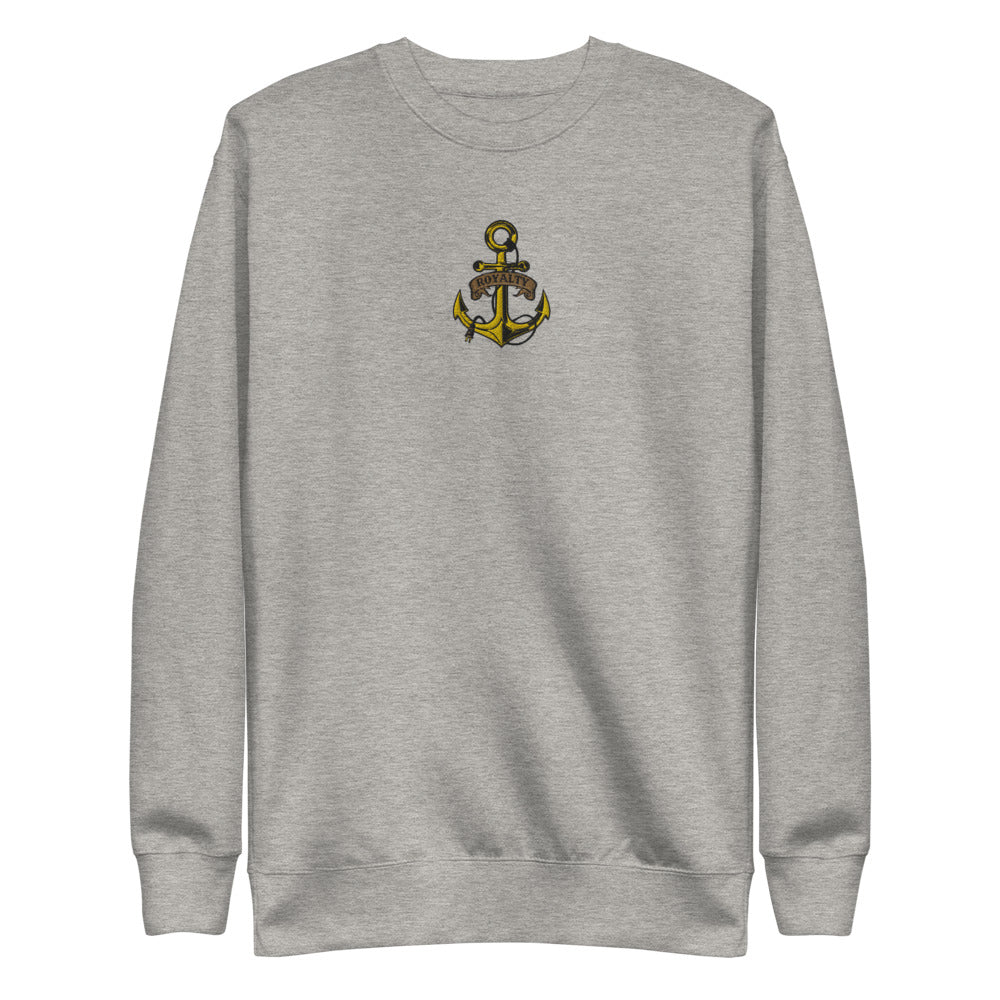 ROYALTY CARBON GREY ANCHOR Unisex Fleece Pullover