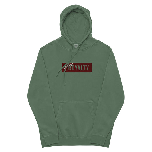 PlugRoyalty® Pigment-dyed Hoodie Logo Bar